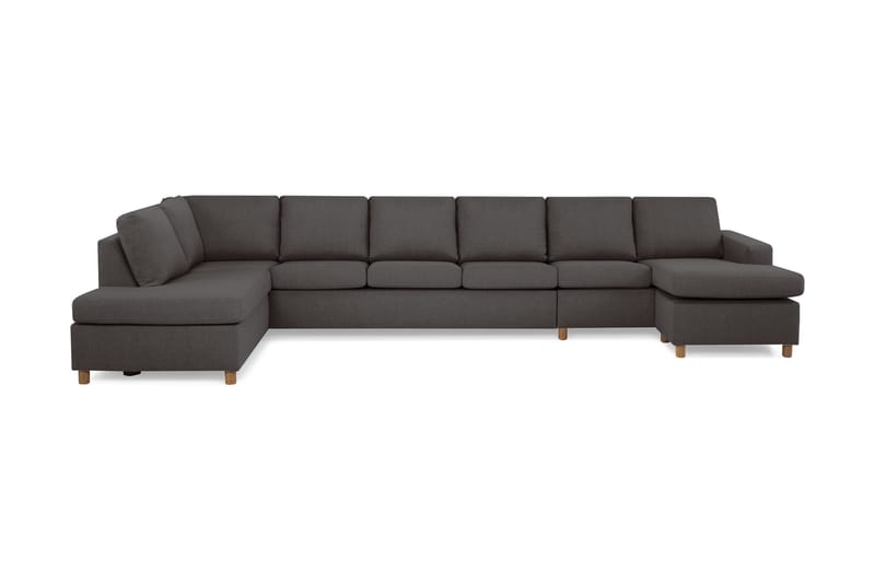 Crazy 6-personers Venstrevendt U-formet XX-Large Sofa med Divan og Chaiselong i Stof - Mørkegrå - Møbler - Sofaer - U Sofa