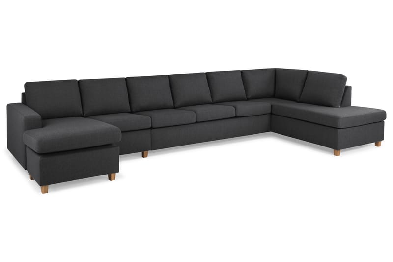Crazy 6-personers Højrevendt U-formet XX-Large Sofa med Chaiselong i Stof - Mørkegrå - Møbler - Sofaer - U Sofa