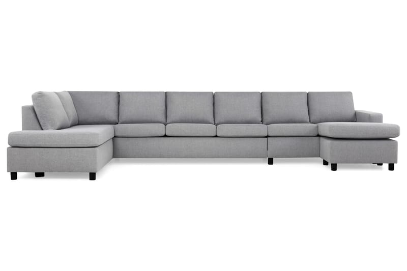 Crazy 6-personers Venstrevendt U-formet XX-Large Sofa med Divan og Chaiselong i Stof - Grå - Møbler - Sofaer - U Sofa