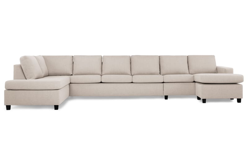 Crazy 6-personers Venstrevendt U-formet XX-Large Sofa med Divan og Chaiselong i Stof - Beige - Møbler - Sofaer - U Sofa