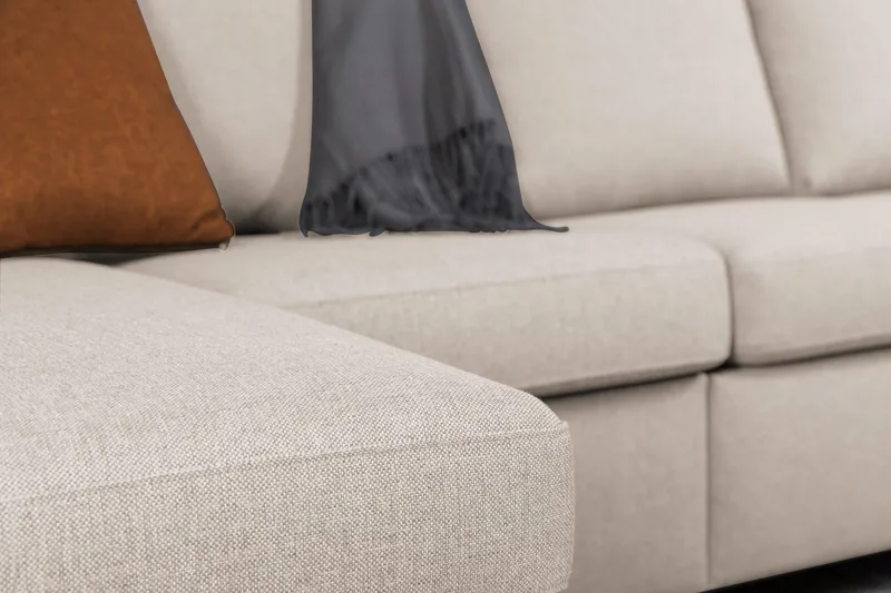 Crazy 6-personers Højrevendt U-formet XX-Large Sofa med Chaiselong i Stof - Beige - Møbler - Sofaer - U Sofa