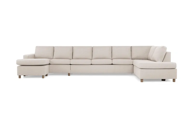 Crazy 6-personers Højrevendt U-formet XX-Large Sofa med Chaiselong i Stof - Beige - Møbler - Sofaer - U Sofa