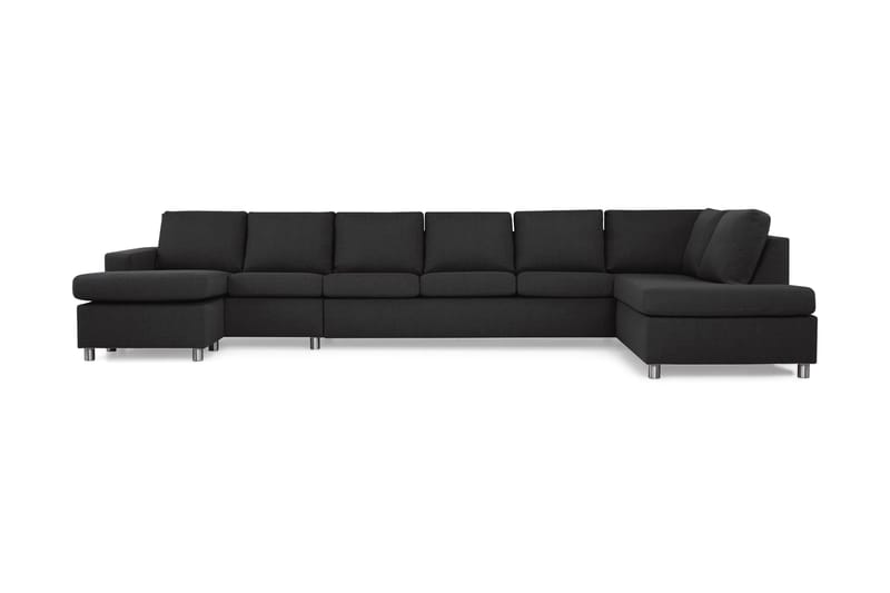 Crazy 6-personers Højrevendt U-formet XX-Large Sofa med Chaiselong i Stof - Antracit - Møbler - Sofaer - U Sofa
