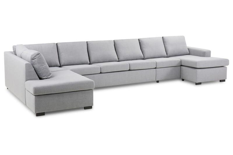 Crazy 6-personers Venstrevendt U-formet XX-Large Sofa med Divan og Chaiselong i Stof - Grå - Møbler - Sofaer - U Sofa