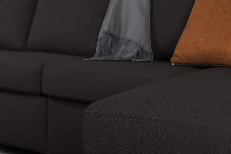 Crazy 6-personers Venstrevendt U-formet XX-Large Sofa med Divan og Chaiselong i Stof - Antracit - Møbler - Sofaer - U Sofa