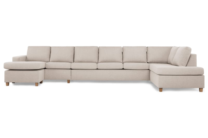 Crazy 6-personers Højrevendt U-formet XX-Large Sofa med Chaiselong i Stof - Beige - Møbler - Sofaer - U Sofa