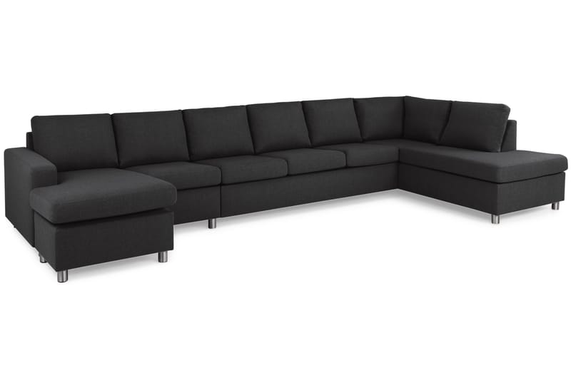 Crazy 6-personers Højrevendt U-formet XX-Large Sofa med Chaiselong i Stof - Antracit - Møbler - Sofaer - U Sofa