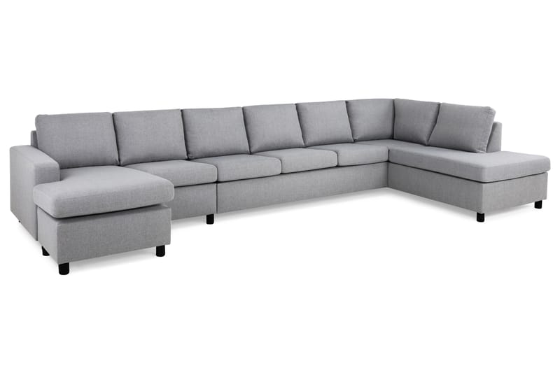 Crazy 6-personers Højrevendt U-formet XX-Large Sofa med Chaiselong i Stof - Grå - Møbler - Sofaer - U Sofa