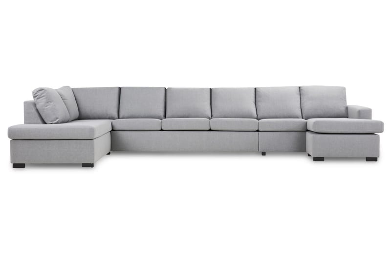 Crazy 6-personers Venstrevendt U-formet XX-Large Sofa med Divan og Chaiselong i Stof - Grå - Møbler - Sofaer - U Sofa