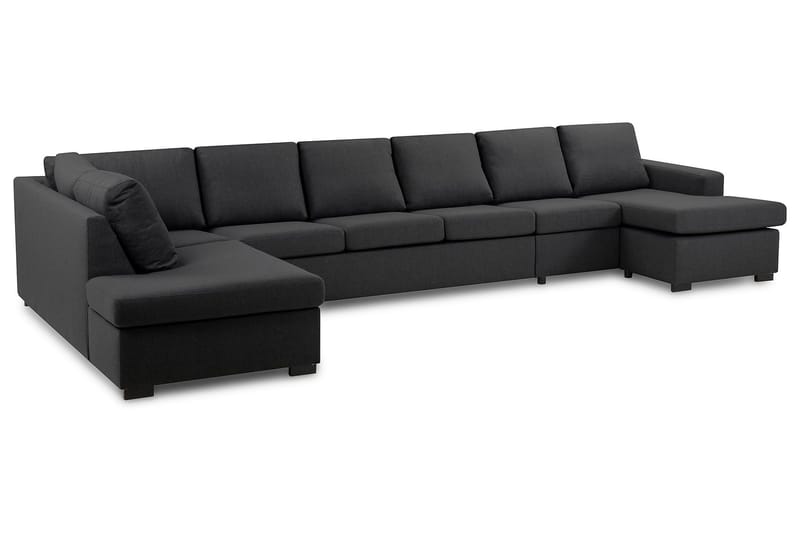 Crazy 6-personers Venstrevendt U-formet XX-Large Sofa med Divan og Chaiselong i Stof - Mørkegrå - Møbler - Sofaer - U Sofa
