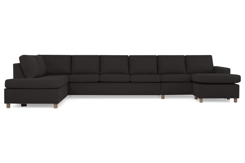 Crazy 6-personers Venstrevendt U-formet XX-Large Sofa med Divan og Chaiselong i Stof - Antracit - Møbler - Sofaer - U Sofa