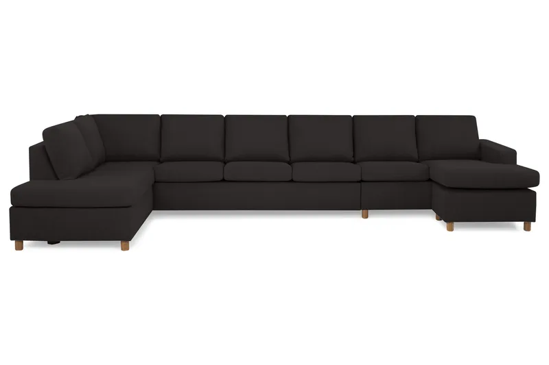 Crazy 6-personers Venstrevendt U-formet XX-Large Sofa med Divan og Chaiselong i Stof - Antracit - Møbler - Sofaer - U Sofa