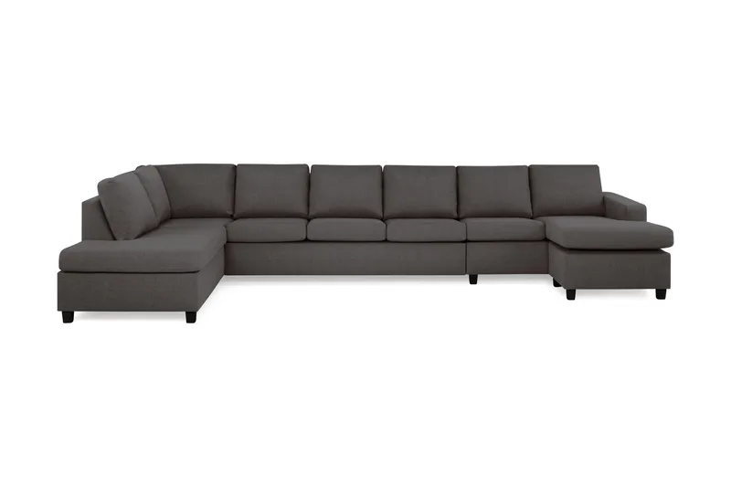 Crazy 6-personers Venstrevendt U-formet XX-Large Sofa med Divan og Chaiselong i Stof - Mørkegrå - Møbler - Sofaer - U Sofa