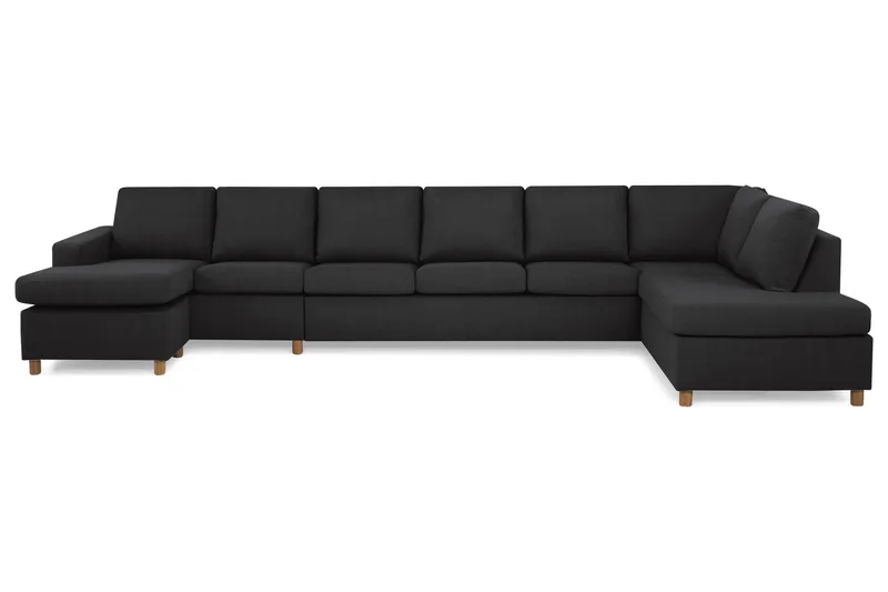 Crazy 6-personers Højrevendt U-formet XX-Large Sofa med Chaiselong i Stof - Antracit - Møbler - Sofaer - U Sofa
