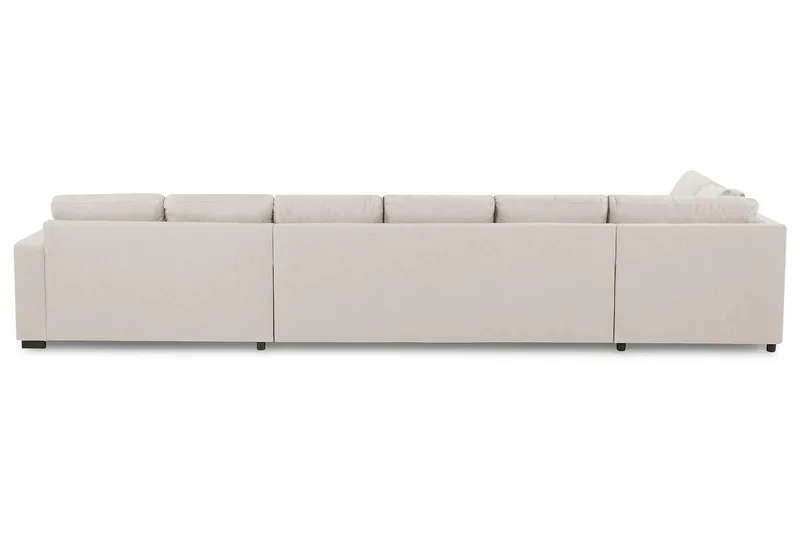Crazy 6-personers Venstrevendt U-formet XX-Large Sofa med Divan og Chaiselong i Stof - Beige - Møbler - Sofaer - U Sofa