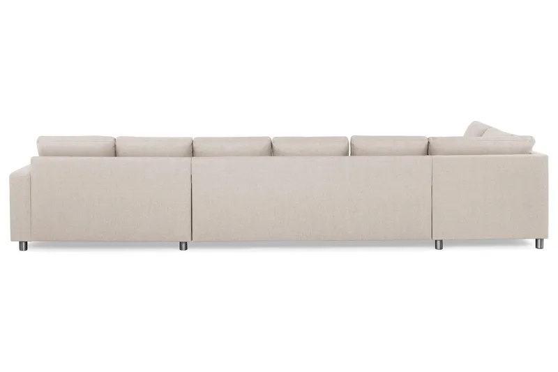 Crazy 6-personers Venstrevendt U-formet XX-Large Sofa med Divan og Chaiselong i Stof - Beige - Møbler - Sofaer - U Sofa