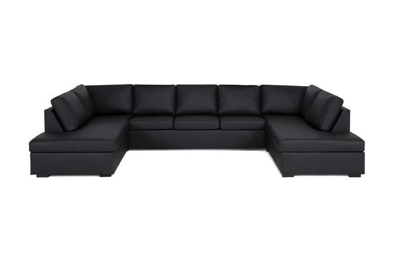 Crazy U-sofa med Chaiselonger - Sort Kunstlæder - U Sofa