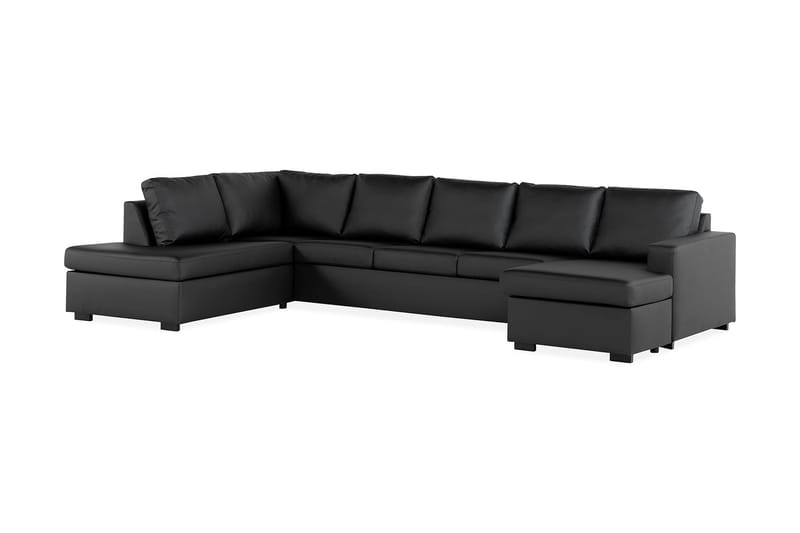 Crazy U-sofa XL Chaiselong Højre - Sort Kunstlæder - Møbler - Sofaer - U Sofa