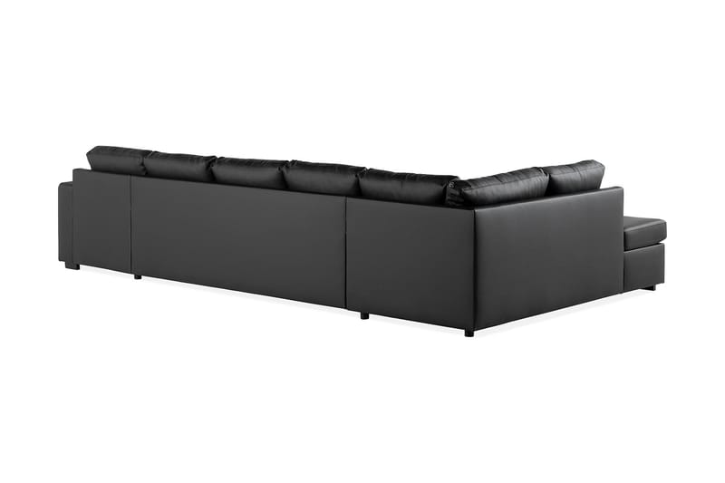 Crazy U-sofa XL Chaiselong Højre - Sort Kunstlæder - U Sofa