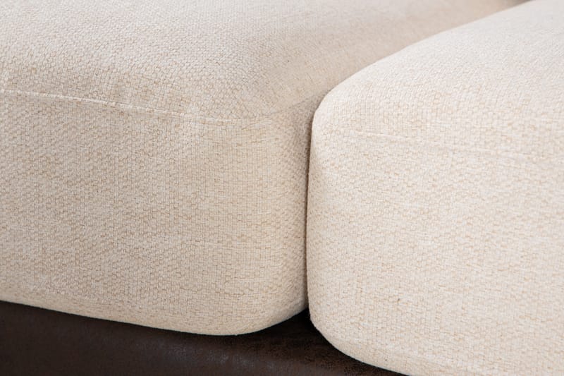 Cuba 5-personers Højrevendt U-formet Sofa med Divan og Chaiselong i Kunstlæder/Stof inkl. Kuvertpuder - Brun / Beige - Møbler - Sofaer - U Sofa