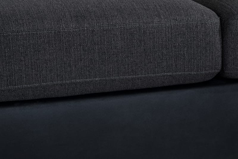 Cuba 5-personers Højrevendt U-formet Sofa med Divan og Chaiselong i Kunstlæder/Stof - Sort / Grå - Møbler - Sofaer - U Sofa