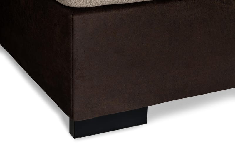 Cuba 5-personers Højrevendt U-formet Sofa med Divan og Chaiselong i Kunstlæder/Stof - Brun / Beige - Møbler - Sofaer - U Sofa