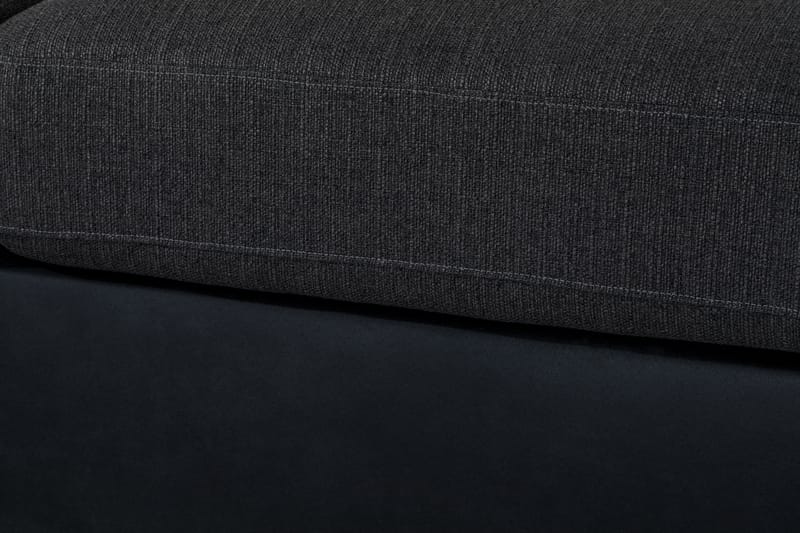 Cuba 5-personers Højrevendt U-formet Sofa med Divan og Chaiselong i Kunstlæder/Stof inkl. Kuvertpuder - Sort / Grå - Møbler - Sofaer - U Sofa