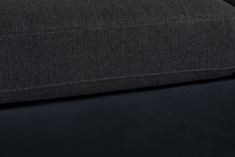 Cuba 5-personers Venstrevendt U-formet Sofa med Divan og Chaiselong i Kunstlæder/Stof inkl. Kuvertpuder - Sort / Grå - Møbler - Sofaer - U Sofa
