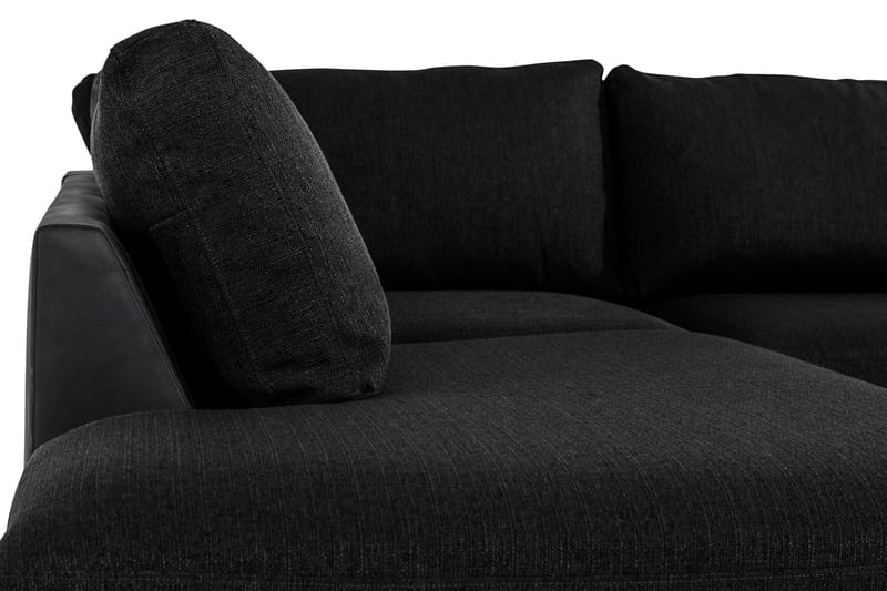Cuba 5-personers Venstrevendt U-formet Sofa med Divan og Chaiselong i Kunstlæder/Stof - Grå / Sort - Møbler - Sofaer - U Sofa
