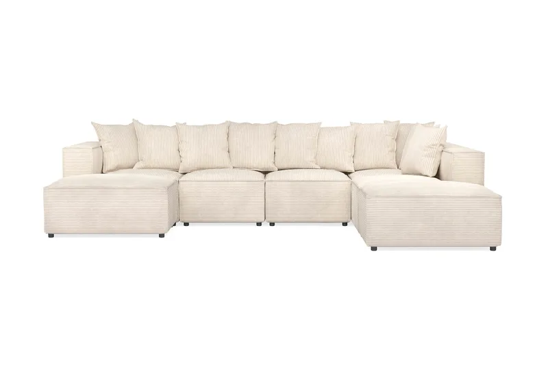Cubo 5-personers U-formet Dyb Modulsofa med Divan og Chaiselong i Manchester, Beige