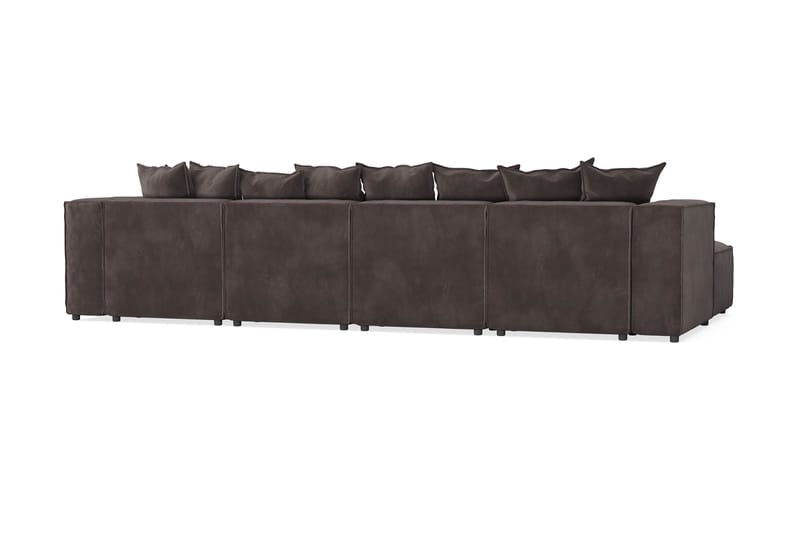 Cubo 5-personers U-formet Dyb Modulsofa med Divan og Chaiselong i Fløjl - Mørkegrå - Møbler - Sofaer - U Sofa