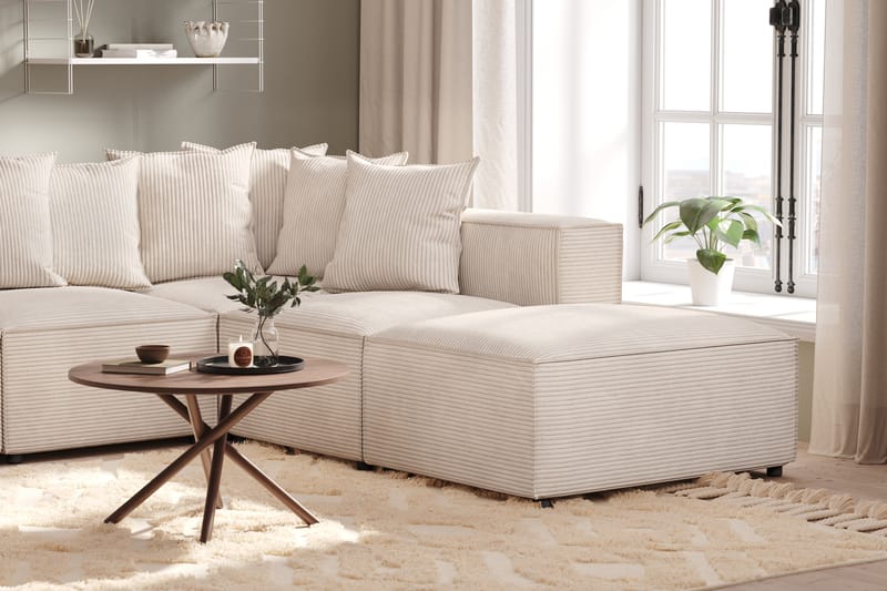 Cubo 5-personers U-formet Dyb Modulsofa med Divan og Chaiselong i Manchester - Beige - Møbler - Sofaer - U Sofa