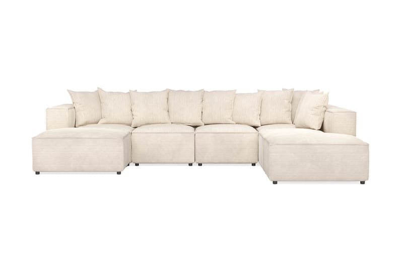 Cubo 5-personers U-formet Dyb Modulsofa med Divan og Chaiselong i Manchester - Beige - Møbler - Sofaer - U Sofa