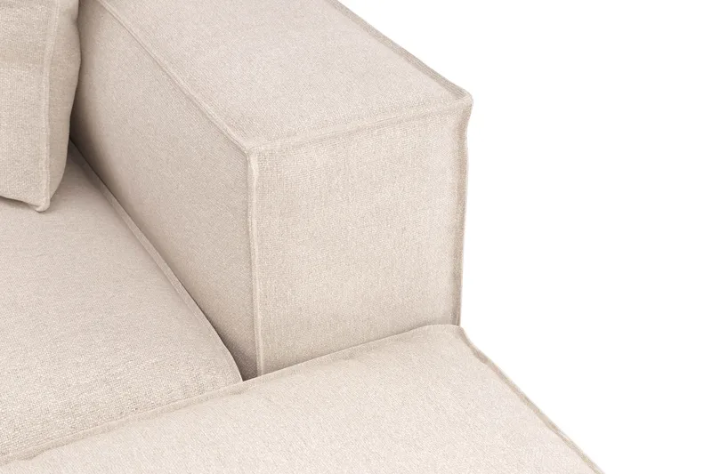 Cubo 5-personers U-formet Dyb Modulsofa med Divan og Chaiselong i Fløjl - Beige - Møbler - Sofaer - U Sofa