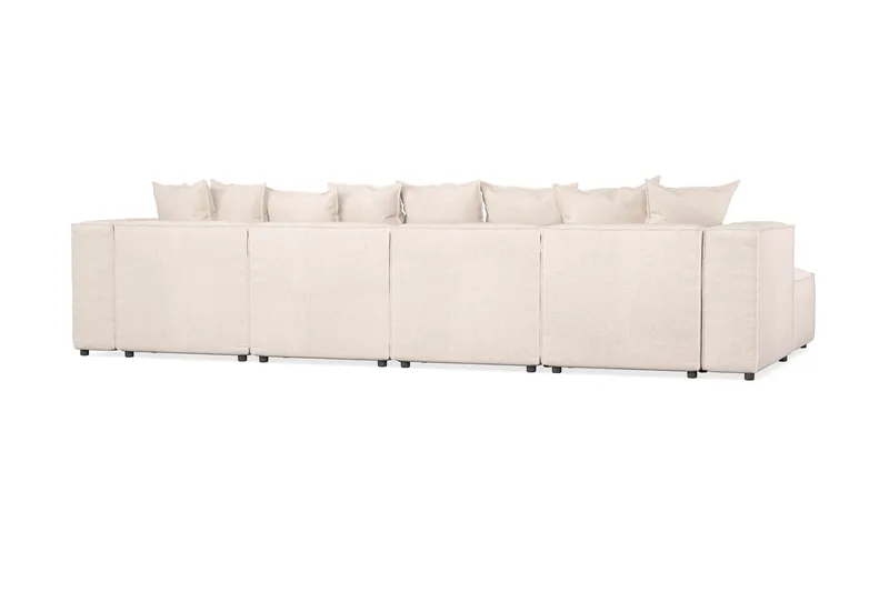 Cubo 5-personers U-formet Dyb Modulsofa med Divan og Chaiselong i Fløjl - Beige - Møbler - Sofaer - U Sofa