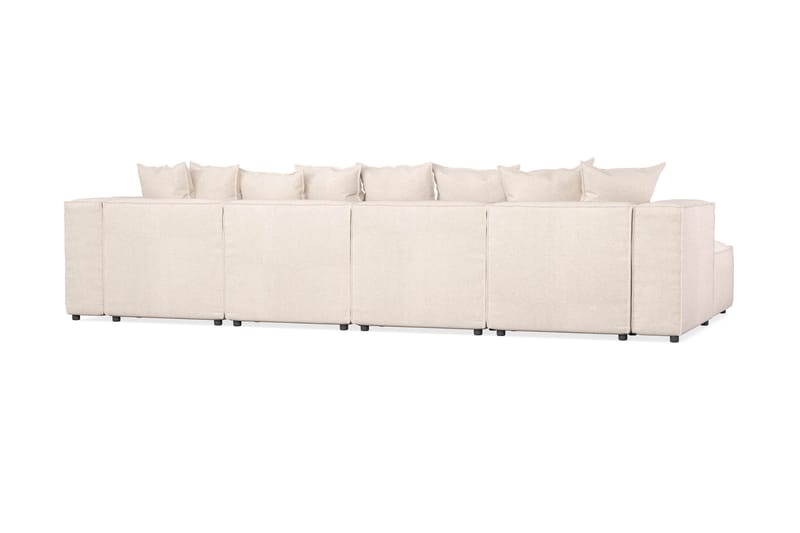 Cubo 5-personers U-formet Dyb Modulsofa med Divan og Chaiselong i Fløjl - Beige - Møbler - Sofaer - U Sofa
