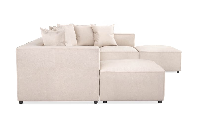 Cubo 5-personers U-formet Dyb Modulsofa med Divan og Chaiselong i Fløjl - Beige - Møbler - Sofaer - U Sofa