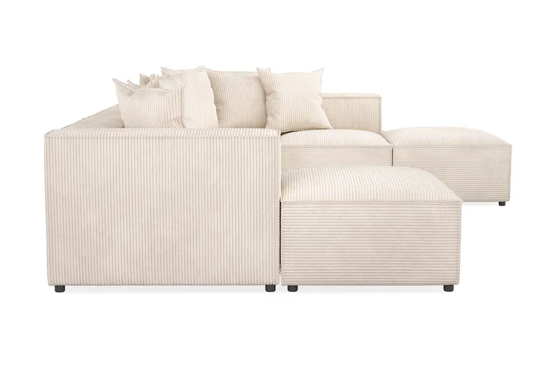 Cubo 5-personers U-formet Dyb Modulsofa med Divan og Chaiselong i Manchester - Beige - Møbler - Sofaer - U Sofa