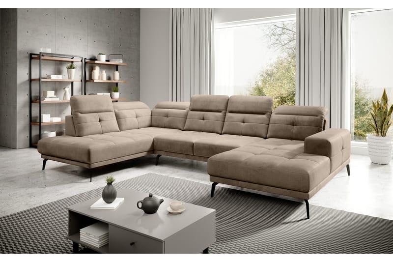 Devender Sofa m. Chaiselonger - Beige - U Sofa