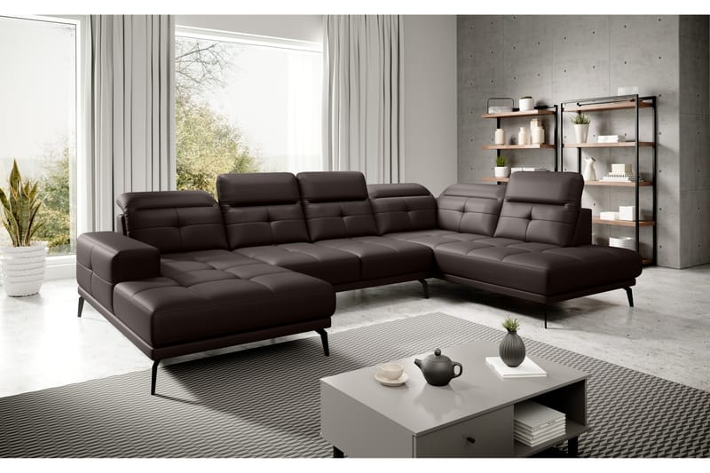 Devender Sofa m. Chaiselonger - Brun - U Sofa