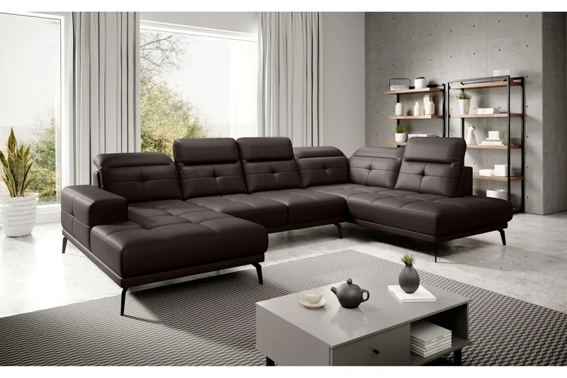 Devender Sofa m. Chaiselonger, Brun