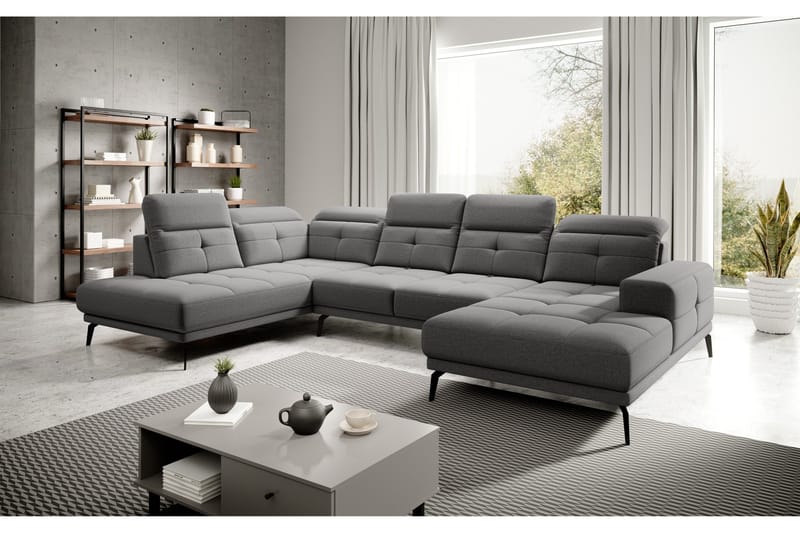 Devender Sofa m. Chaiselonger - Grå - Møbler - Sofaer - U Sofa
