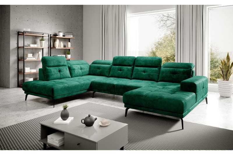 Devender Sofa m. Chaiselonger - Grøn - U Sofa