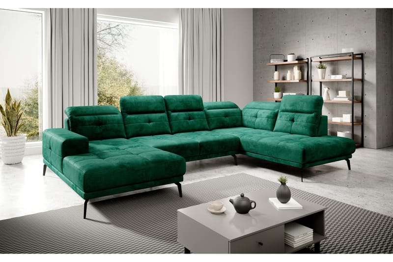 Devender Sofa m. Chaiselonger - Grøn - U Sofa