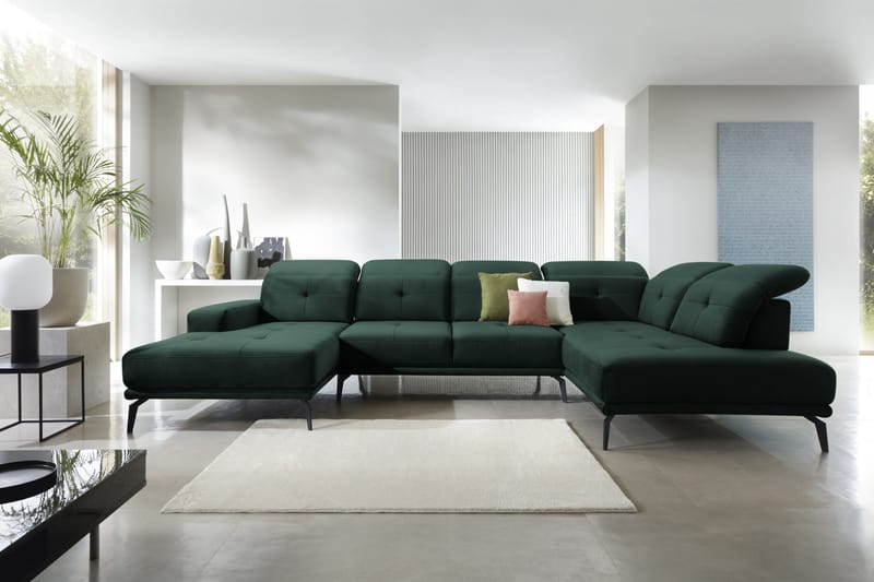 Devender Sofa m. Chaiselonger - Grøn - U Sofa