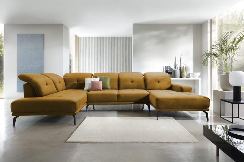 Devender Sofa m. Chaiselonger - Gul - U Sofa