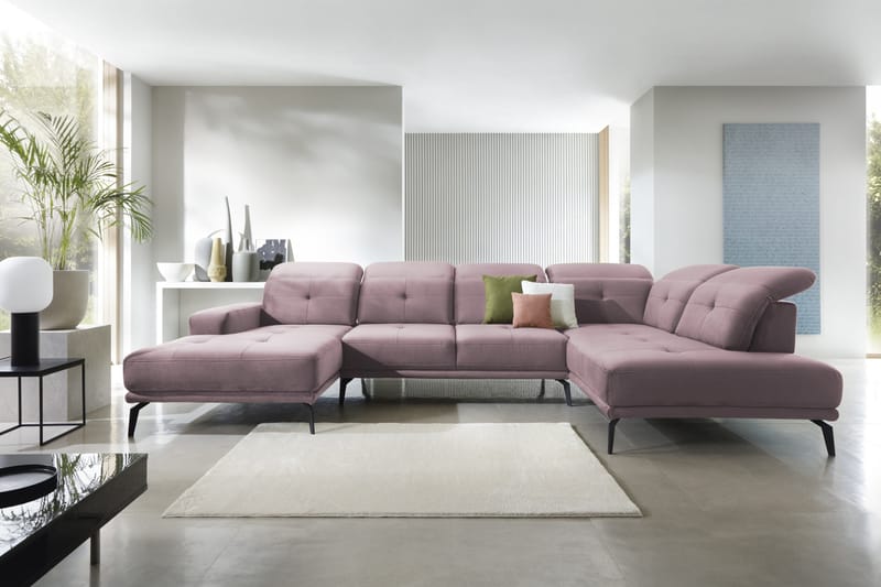 Devender Sofa m. Chaiselonger - Lys Lyserød - U Sofa