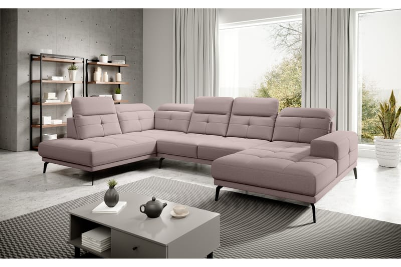 Devender Sofa m. Chaiselonger - Lys Lyserød - U Sofa