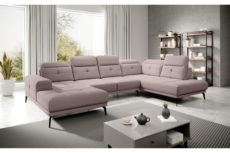 Devender Sofa m. Chaiselonger - Lys Lyserød - U Sofa