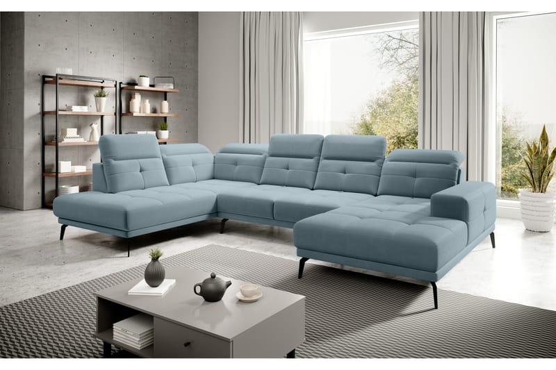 Devender Sofa m. Chaiselonger - Lyseblå - U Sofa